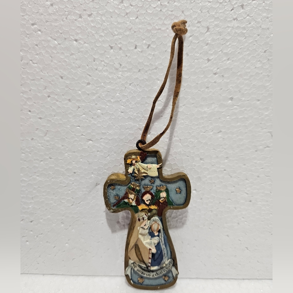 Nativity Cross Ornament
